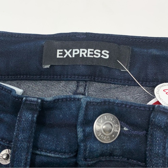 NWT $88 Express Denim Perfect High-Rise Dark Wash Perfect Curves Skinny Jeans 0L - Picture 4 of 10